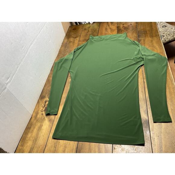 Norma Kamali All In One Green Stretch Jersey Convertible Long Sleeve Dress Small - Picture 1 of 9
